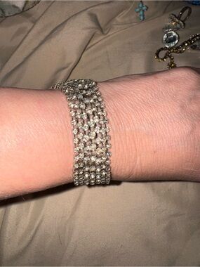 Silver-Tone Crystal Bracelet - Sparkling Silver Bracelet